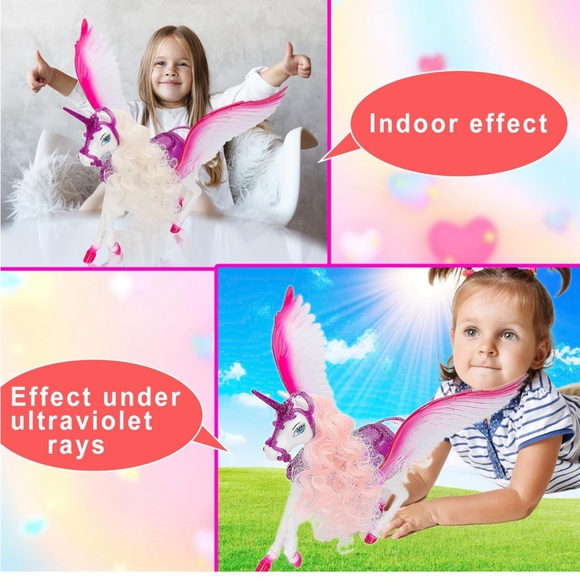 BETTINA White Unicorn🦄Set&12"FairyTale Princess👸🏽DollColor🌈ChangeHairHorse🦄 - Picture 7 of 9